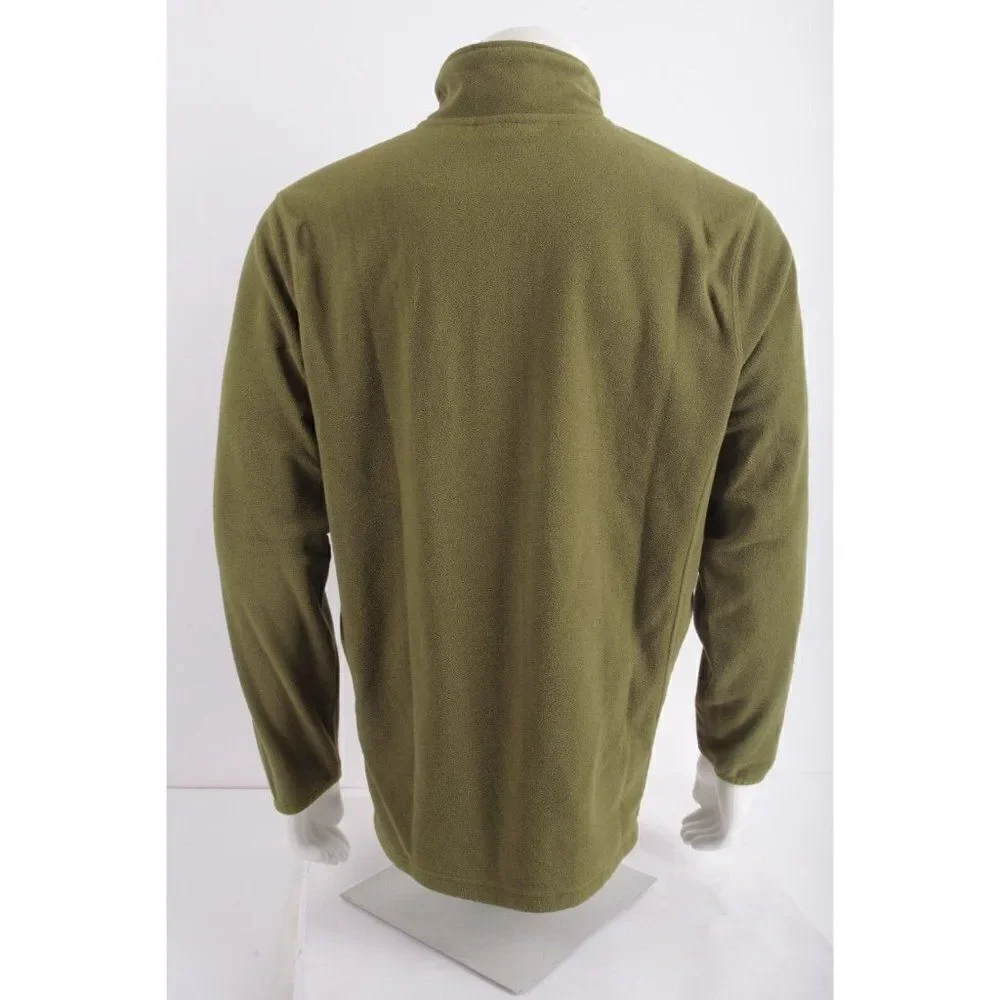 Eddie Bauer Mens1/2 Zip Fleece Jacket Shirt Size L Olive Green Pullover